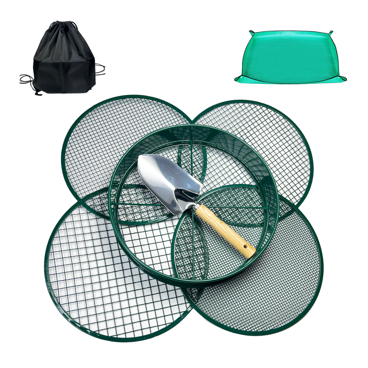 Gardening Soil Sifter Set with Replaceable Screens-12 Inch