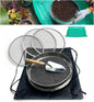 Soil Sifter for Gardening 12 Inch Stainless Steel Compost Sifter Set with 4 Replaceable Fine Screens, Shovel and Repotting Mat